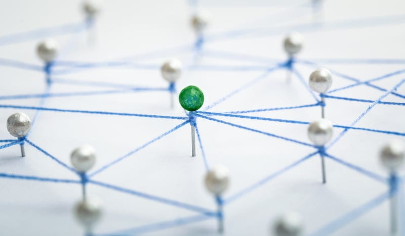 Pins on a map